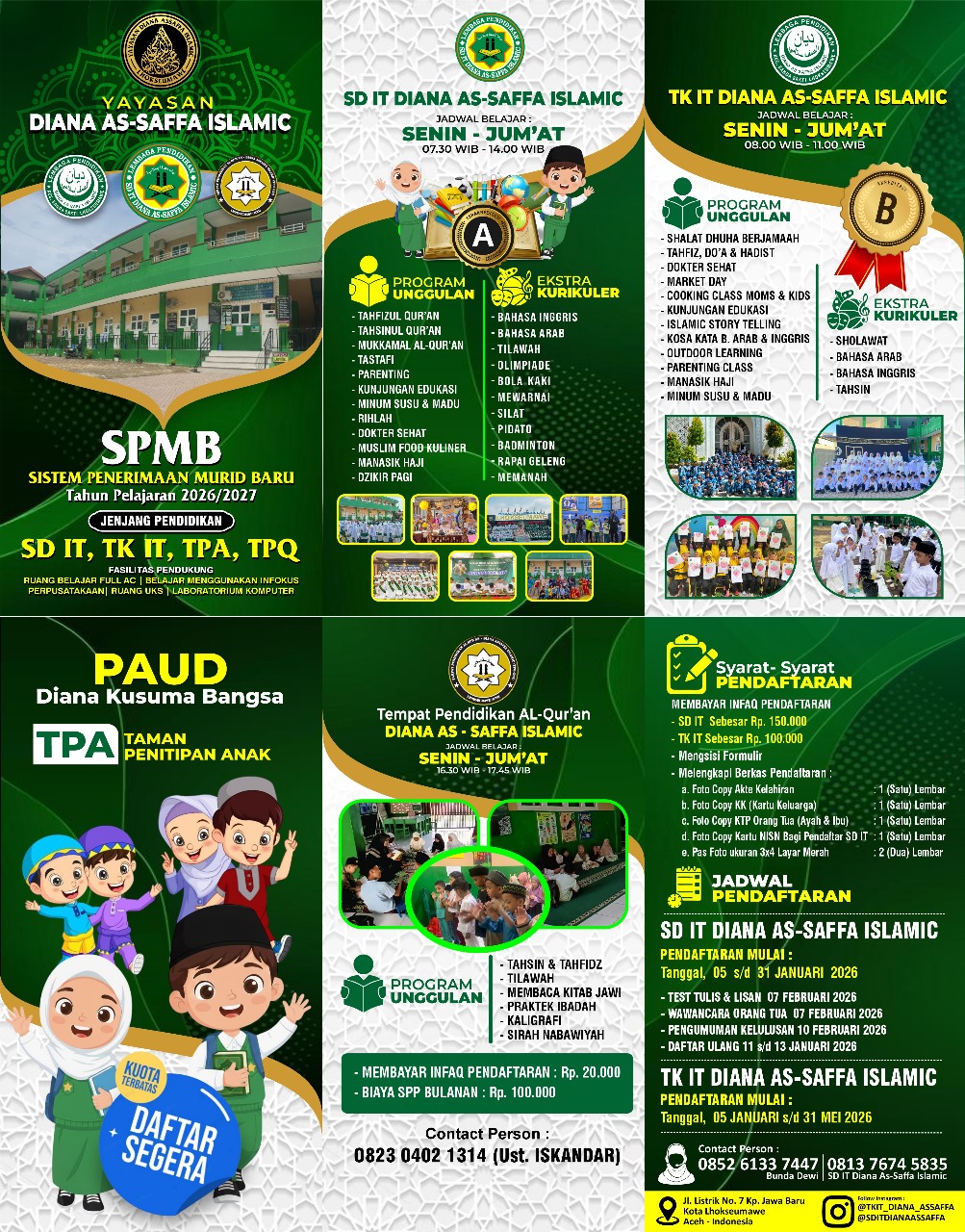 SPMB (SISTEM PENERIMAAN MURID BARU) TKIT DIANA AS-SAFFA ISLAMIC  2026